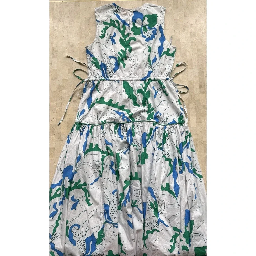 $348 OLIPHANT Sleeveless Piped Maxi Dress Orchid Green Tuckernuck CURRENT Sz S - Picture 10 of 10